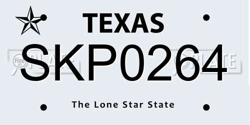 SKP0264 Texas License Plate