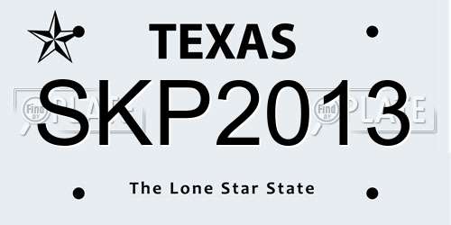 SKP2013 Texas License Plate