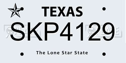 SKP4129 Texas License Plate
