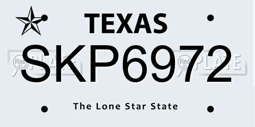 SKP6972 Texas License Plate