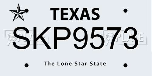 SKP9573 Texas License Plate