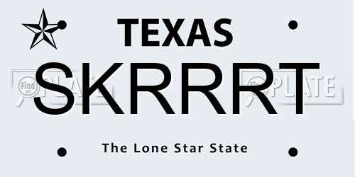 SKRRRT Texas License Plate