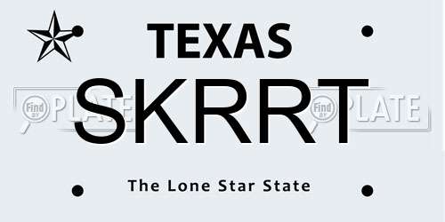 SKRRT Texas License Plate
