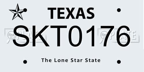 SKT0176 Texas License Plate