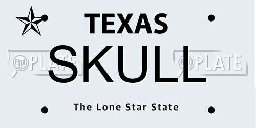 SKULL Texas License Plate