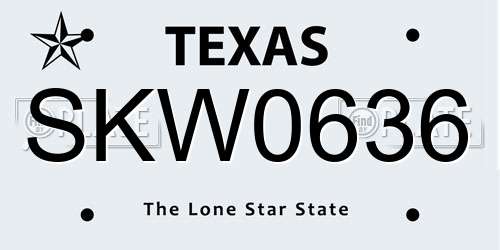 SKW0636 Texas License Plate