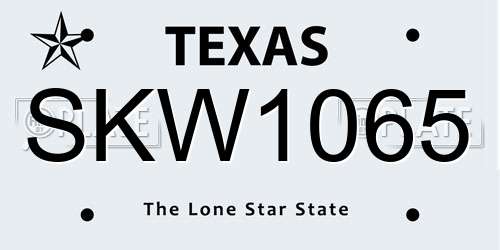 SKW1065 Texas License Plate
