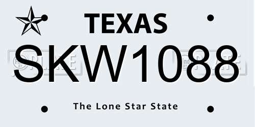 SKW1088 Texas License Plate