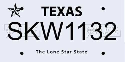SKW1132 Texas License Plate