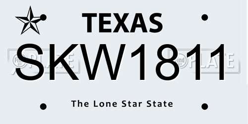 SKW1811 Texas License Plate