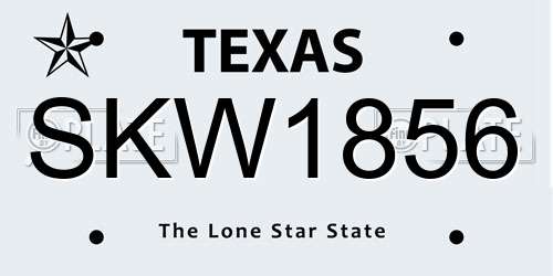 SKW1856 Texas License Plate