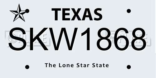 SKW1868 Texas License Plate