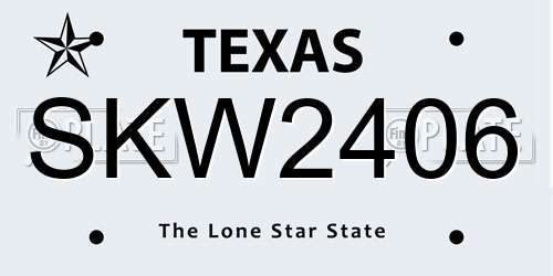 SKW2406 Texas License Plate