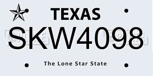 SKW4098 Texas License Plate