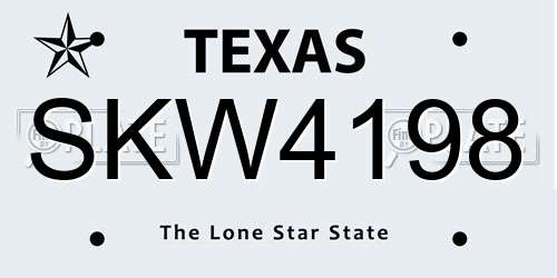 SKW4198 Texas License Plate