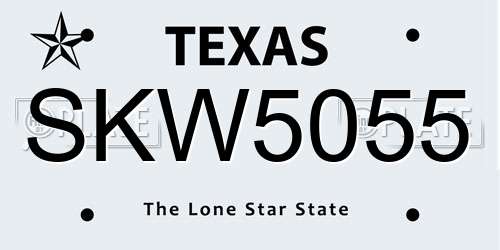 SKW5055 Texas License Plate
