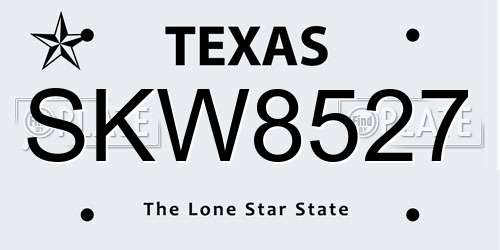 SKW8527 Texas License Plate
