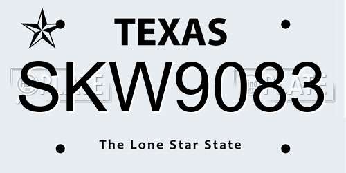 SKW9083 Texas License Plate