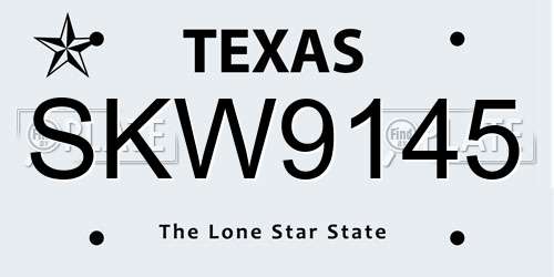 SKW9145 Texas License Plate