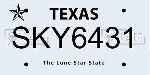 SKY6431 Texas License Plate