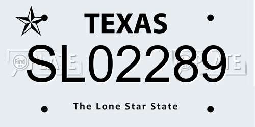 SL02289 Texas License Plate