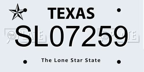 SL07259 Texas License Plate