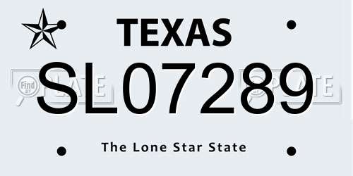 SL07289 Texas License Plate