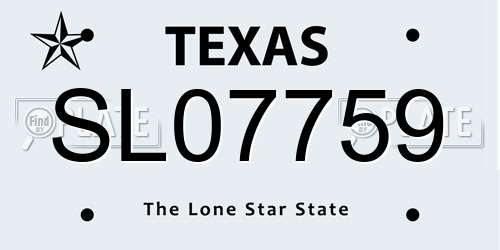 SL07759 Texas License Plate