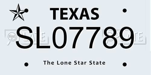 SL07789 Texas License Plate