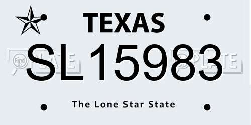 SL15983 Texas License Plate