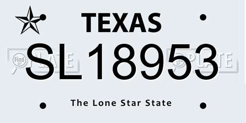 SL18953 Texas License Plate