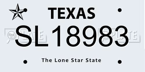 SL18983 Texas License Plate