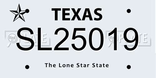 SL25019 Texas License Plate