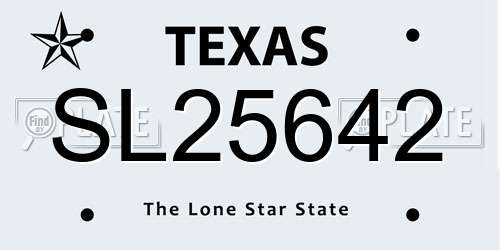 SL25642 Texas License Plate