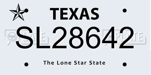 SL28642 Texas License Plate