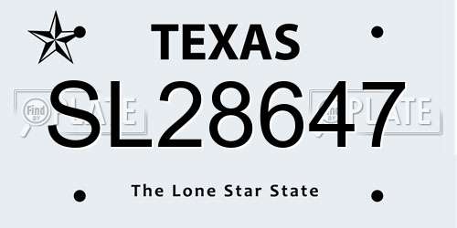 SL28647 Texas License Plate