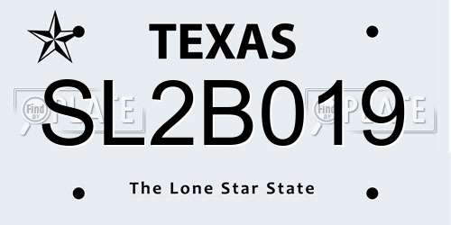 SL2B019 Texas License Plate