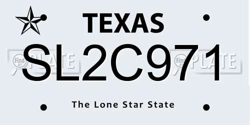 SL2C971 Texas License Plate