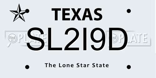 SL2I9D Texas License Plate