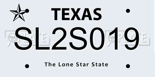 SL2S019 Texas License Plate