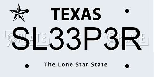SL33P3R Texas License Plate
