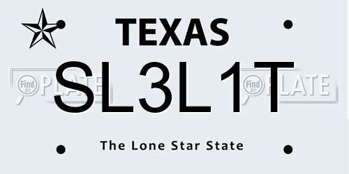 SL3L1T Texas License Plate