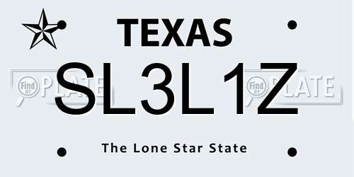 SL3L1Z Texas License Plate