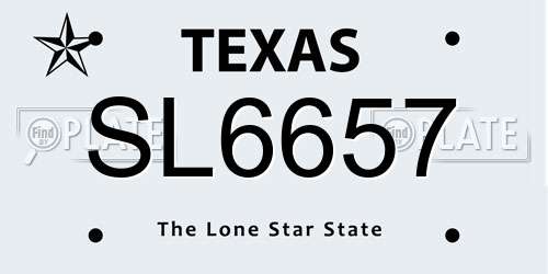 SL6657 Texas License Plate