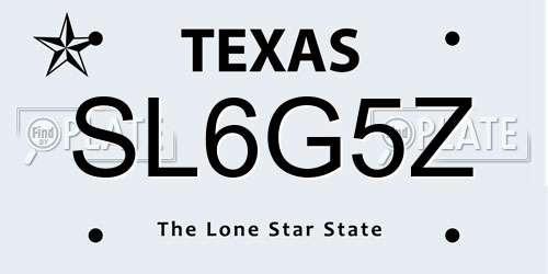 SL6G5Z Texas License Plate
