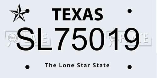SL75019 Texas License Plate