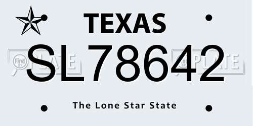 SL78642 Texas License Plate