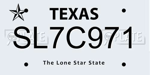 SL7C971 Texas License Plate
