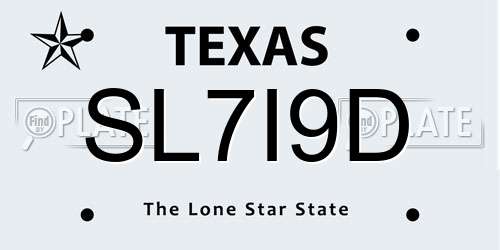 SL7I9D Texas License Plate