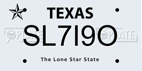 SL7I9O Texas License Plate